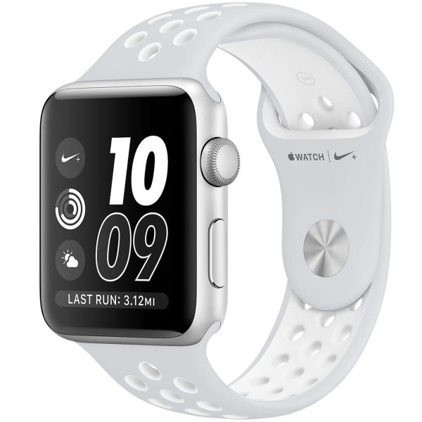 ساعت هوشمند اپل واچ سری 2 مدل 38mm Nike Plus Silver Aluminum Case with Pure Platinum/White Nike Sport Silicon Band