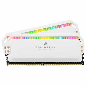 خرید رم کورسیر Corsair 32GB(16GBx2) 5200 Dominator Platinum RGB WHITE DDR5 CL40 با بهترین قیمت