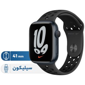 ساعت هوشمند اپل مدل Series 7 41mm Aluminum Case with Nike Sport Band دارای قابلیت های صفحه نمایش لمسی بند سیلیکون